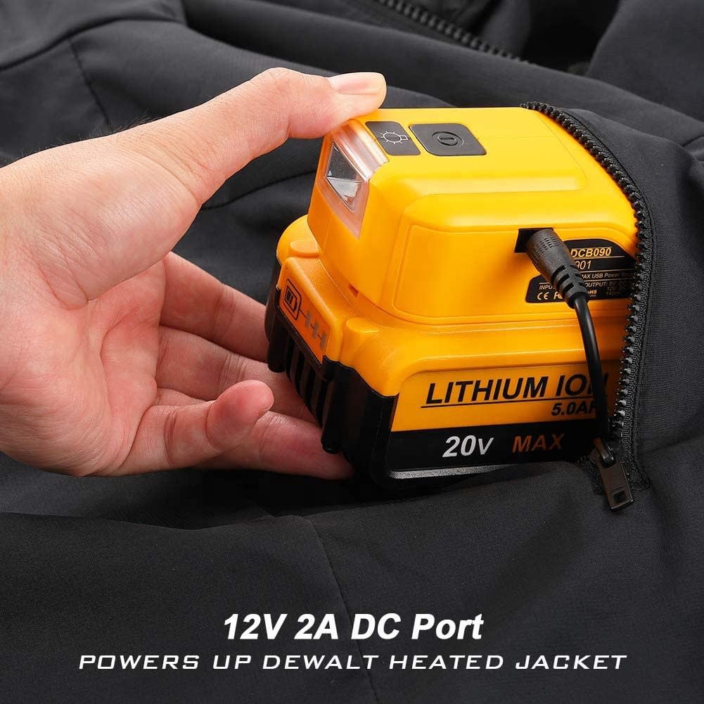 ADAPTADOR USB PARA CARGA CELULAR 5V 2.1A + LINTERNA PARA DEWALT DCB090DW1