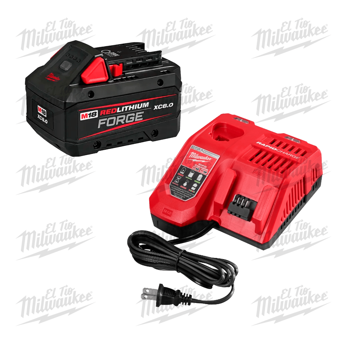 KIT BATERÍA FORGE 8AH M18 + CARGADOR RÁPIDO MILWAUKEE1