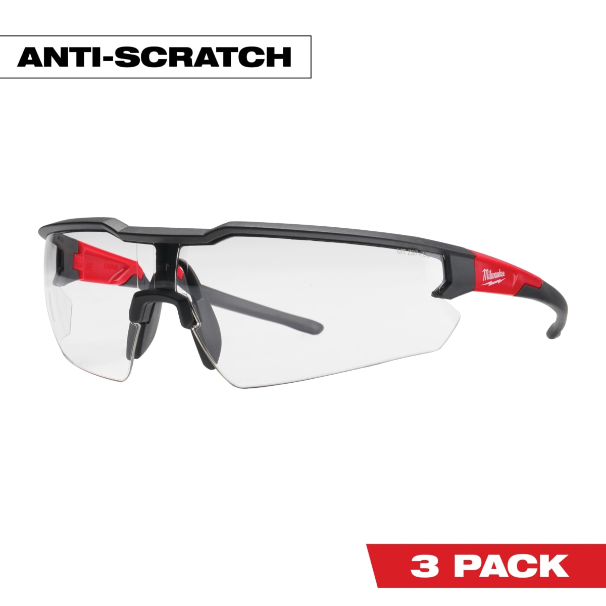 KIT DE 3 LENTES DE SEGURIDAD ANTI-RAYADURAS MILWAUKEE 48-73-20523