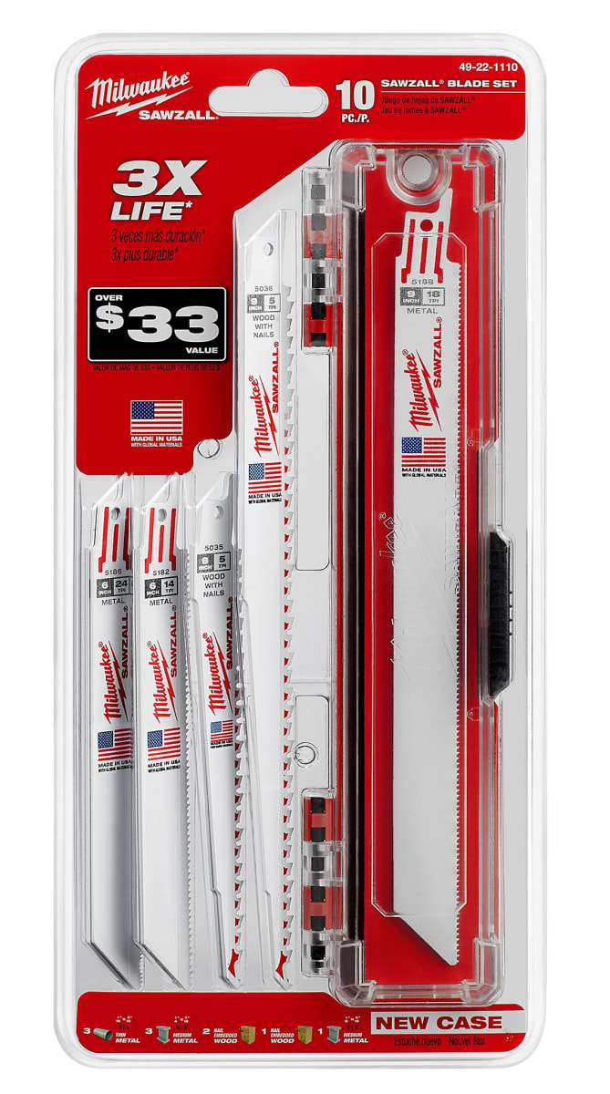 JUEGO DE 10 HOJAS DE SIERRA SAWZALL/ 49-22-11102