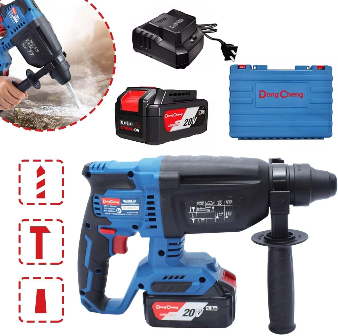 ROTOMARTILLO INALAMBRICO 20V DONGCHENG SDS PLUS 5AH1