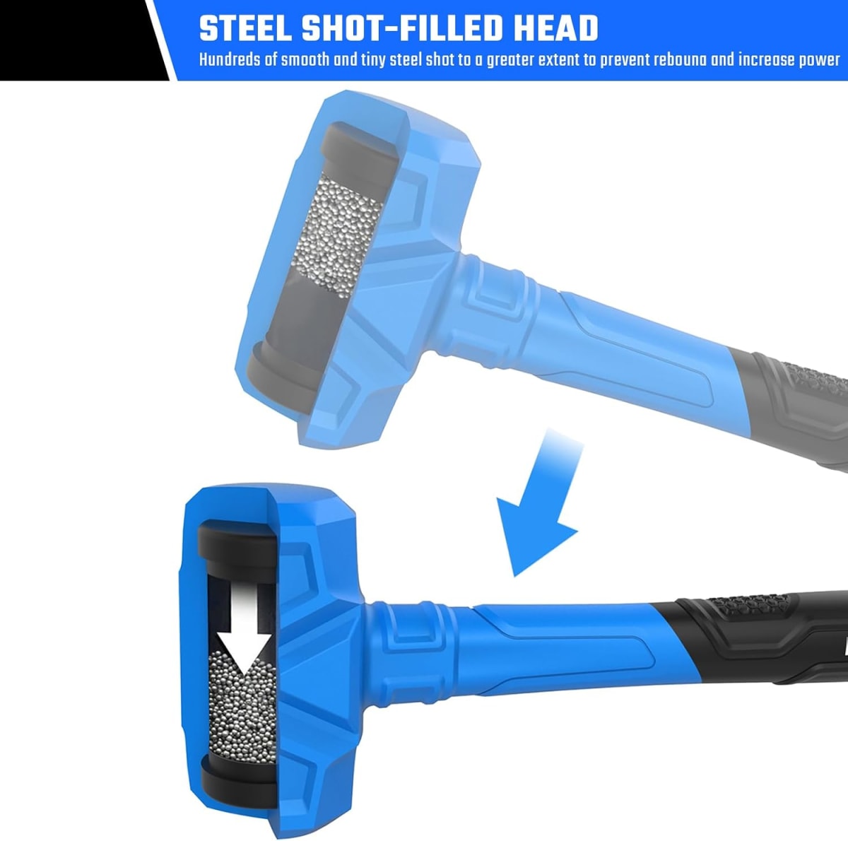 MAZO DE GOMA 28OZ ANTI-MARCAS Y RESISTENTE A CHISPAS CON CABEZAL RELLENO DE PERDIGONES DE ACERO REAL STEEL/ HM03173