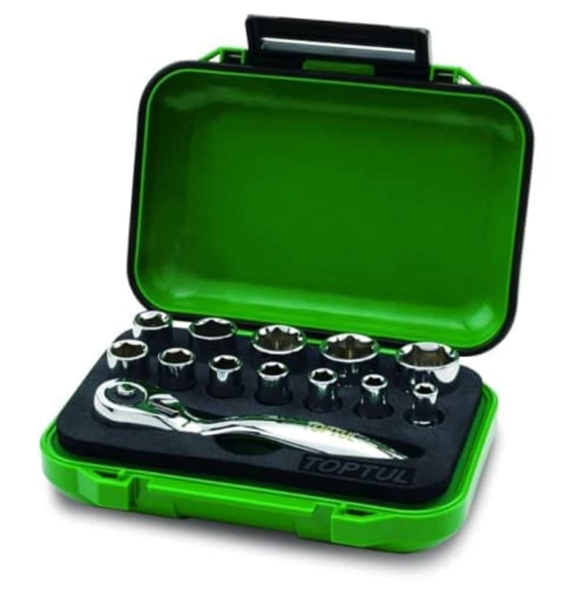 JUEGO DE DADOS 1/4” 13 PZS HEXAGONAL 4 MM A 13 MM CON MINI RATCHET/ GABW13014