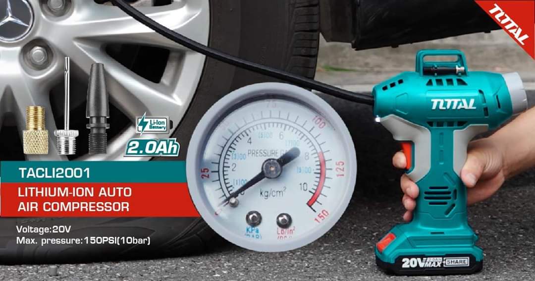 COMPRESORA PARA AUTO 20V TOTAL 150PSI1