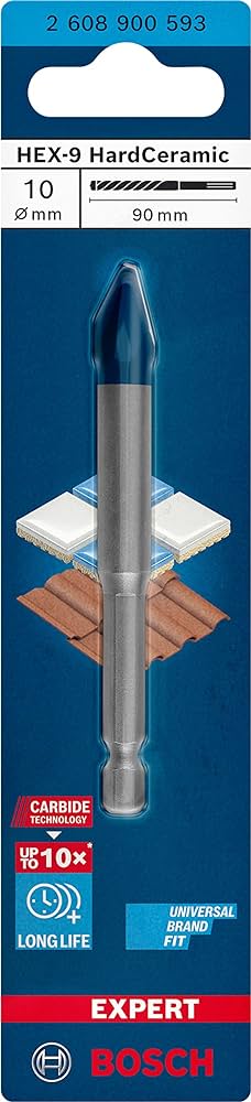 Broca hardceramic hex-9 10mm x 90 mm1