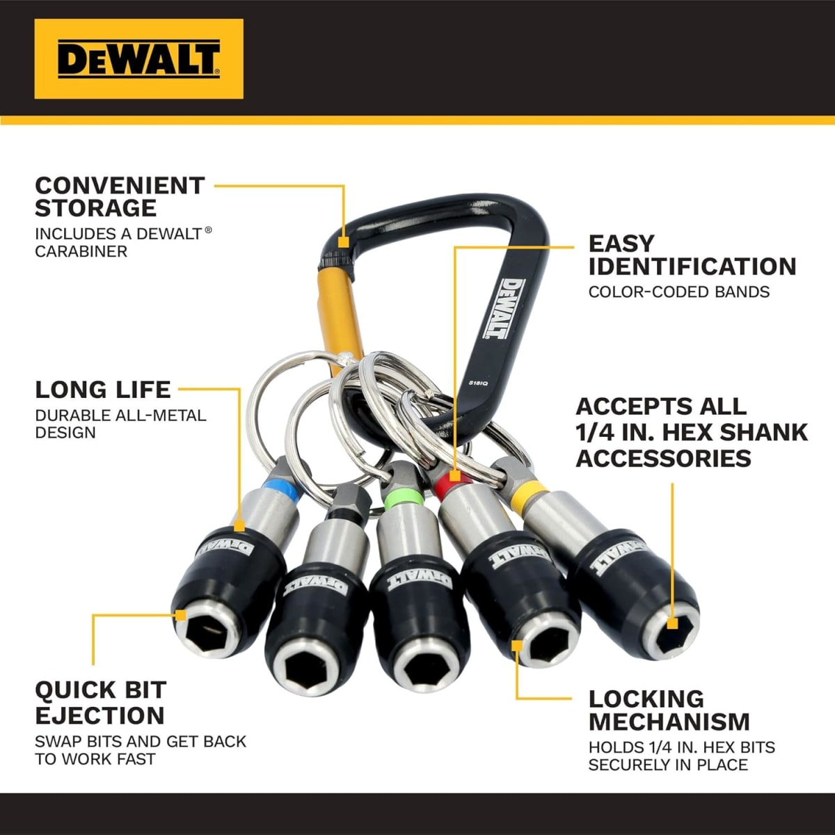 Portabrocas de 5 pzs de 1/4
