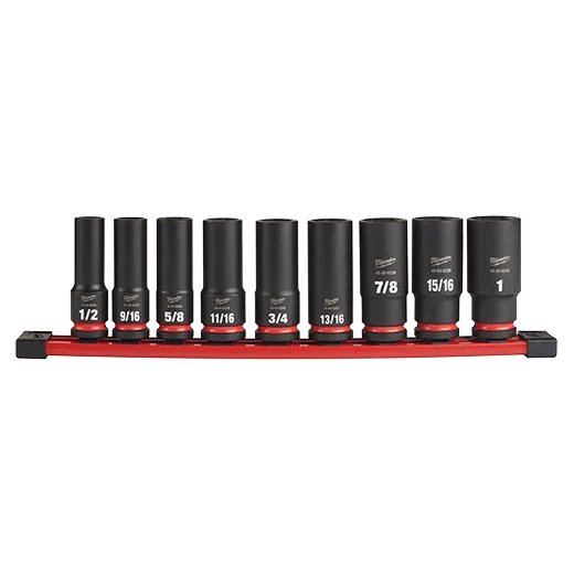 JUEGO DE 9 PIEZAS DADOS PROFUNDOS SAE DE 6 PUNTAS SHOCKWAVE IMPACT DUTY™ MILWAUKEE / 49-66-70222