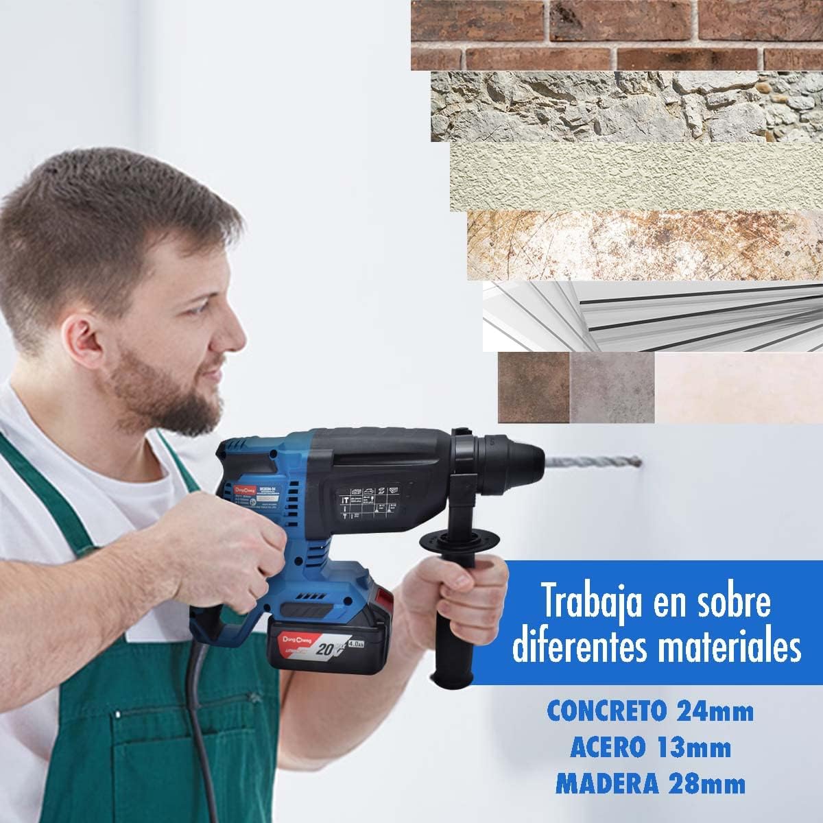 ROTOMARTILLO INALAMBRICO 20V DONGCHENG SDS PLUS 5AH4