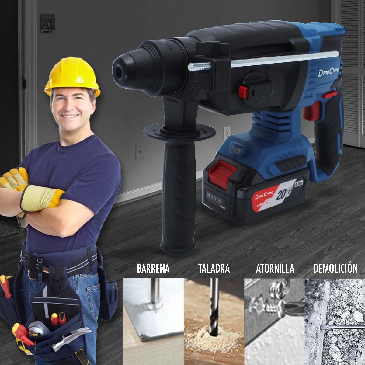 ROTOMARTILLO INALAMBRICO 20V DONGCHENG SDS PLUS 5AH3