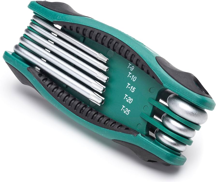 JGO LLAVES TORX PLEGABLE SATA 8PZAS T9-T40 ST09123SJ2