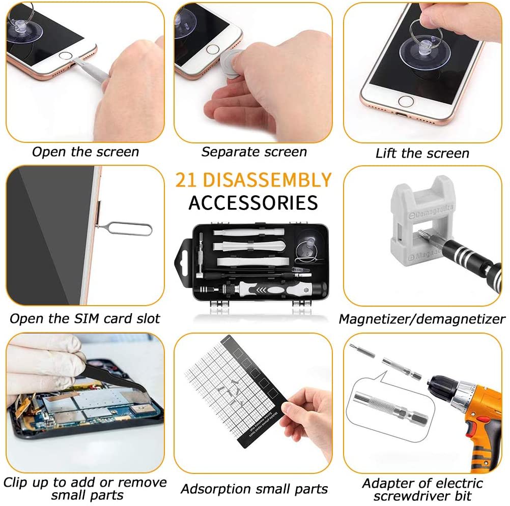 JUEGO DE DESTORNILLADORES DE PRECISIÓN 122 EN 1 . MULTIFUNCIÓN PARA REPARACIÓN DE CELULARES, ETC.7