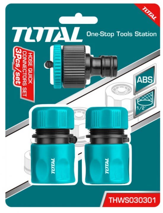 TOTAL JUEGO DE CONECTORES RÁPIDOS DE MANGUERA 1/2 3PZS (THWS030301)1