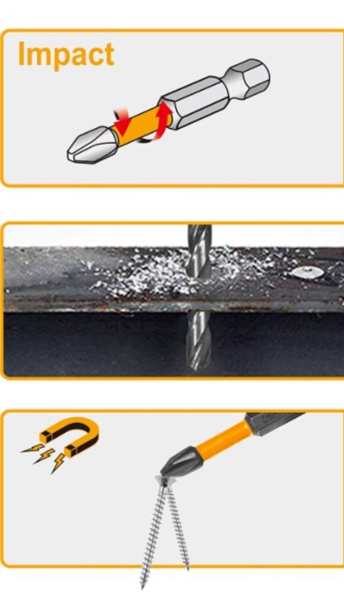 JUEGO DE PUNTAS DE DESTORNILLADOR DE 45 PIEZAS DE INGCO AKDL245023