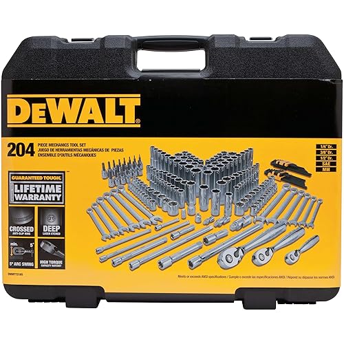 Kit de herramientas mecánicas DEWALT y juego de llaves, 204 piezas - DWMT721652