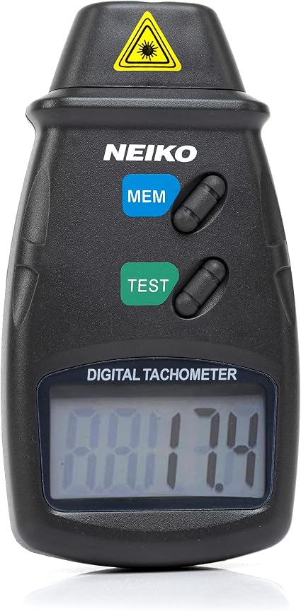 TACÓMETRO DIGITAL, FOTO SIN CONTACTO LÁSER , PRECISIÓN 2,5- 99,999 RPM / NEIKO 20713A1