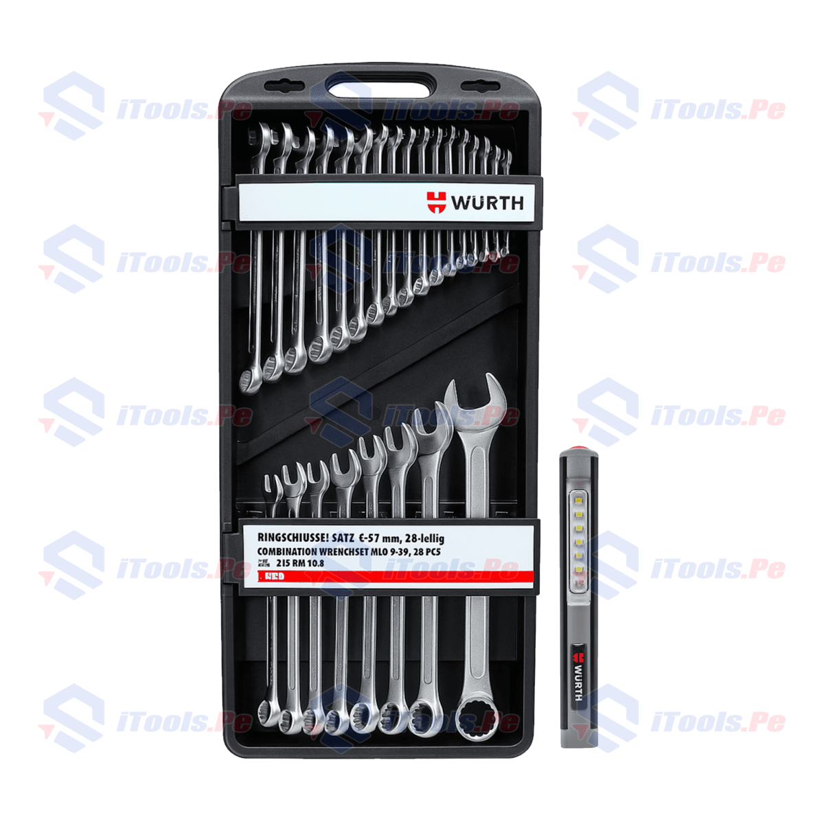 KIT  LLAVES MIXTAS 25PCS + LAMPARA 6 + 1 LED DE BOLSILLO WURTH1