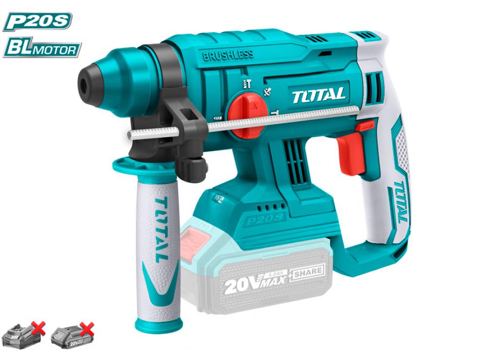 ROTOMARTILLO INALÁMBRICO 20 V MOTOR BL SIN BATERÍA NI CARGADOR. TOTAL - TRHLI22011