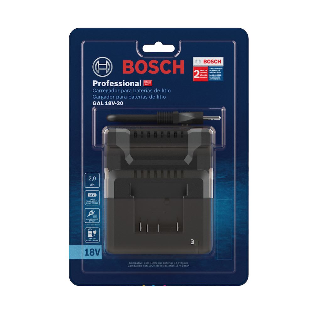 CARGADOR PARA BATERIAS GAL 18V-20 BIVOLT BOSCH2