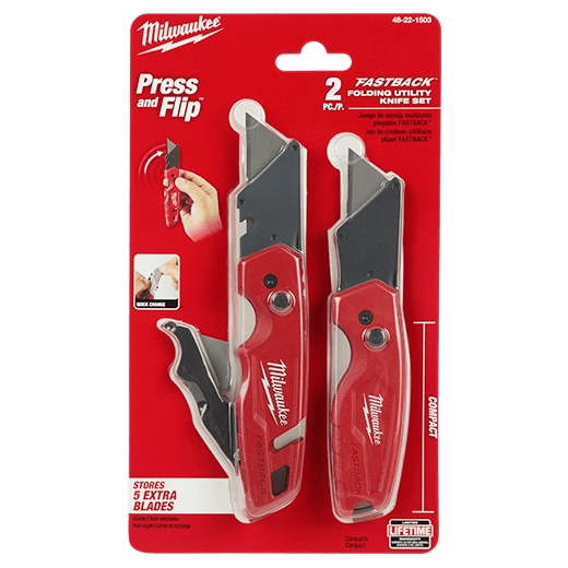 JUEGO DE 2 CUCHILLAS PLEGABLES MULTIUSOS  FASTBACK™ MILWAUKEE / 48-22-15031