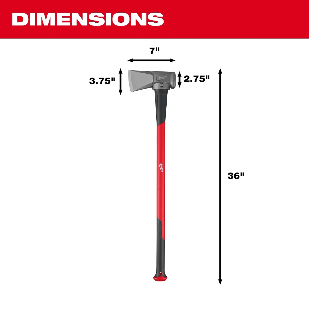 HACHA CON MAZO PARA PARTIR LEÑA DE 3,6KG, MANGO DE 91CM MILWAUKEE/48-22-90642