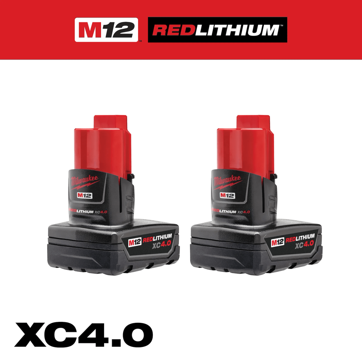 PACK DE 2 BATERÍAS M12 4AH CAPACIDAD EXTENDIDA MILWAUKEE2
