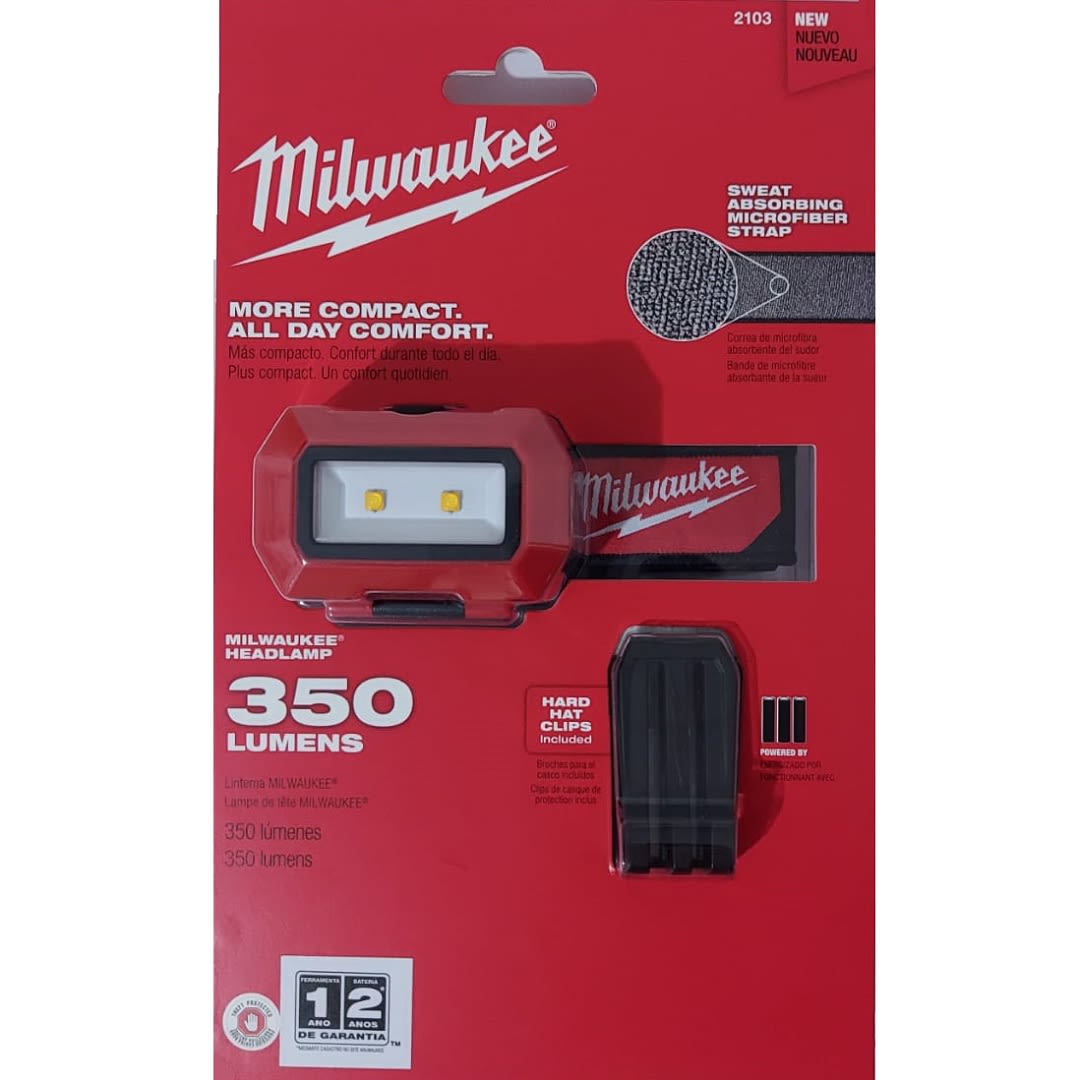 LINTERNA FRONTAL DE CABEZA 350LM IP54 MILWAUKEE 2103-204