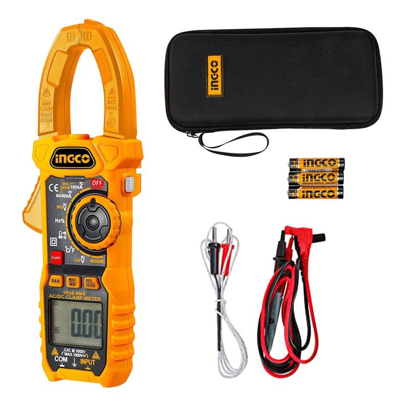 PINZA AMPERIMÉTRICA TENAZA DIGITAL AC 1000AMP INGCO - DCM100042