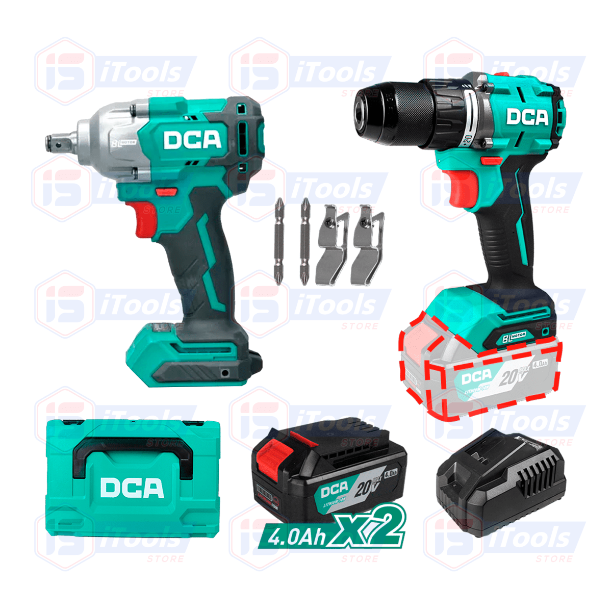 KIT TALADRO PERCUTOR + LLAVE DE IMPACTO 1/2