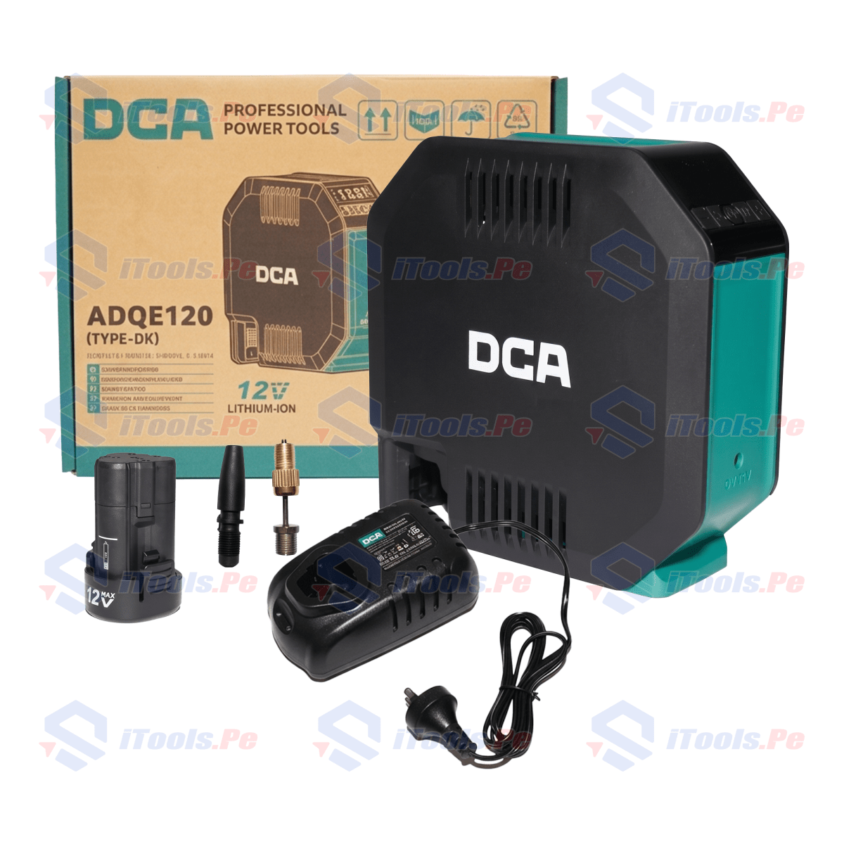 COMPRESOR DE AIRE INALAMBRICO PORTÁTIL DCA 12V- ADQE120DK1