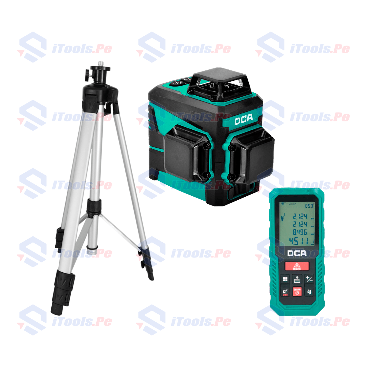 Nivel Láser 12 Líneas Verdes DCA + Trípode 1.5 mt + Medidor de Distancia 80 m1