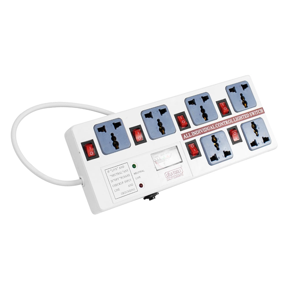 SUPRESOR DE PICOS DE 6 SALIDAS CON VOLTIMETRO UYUSTOOLS1