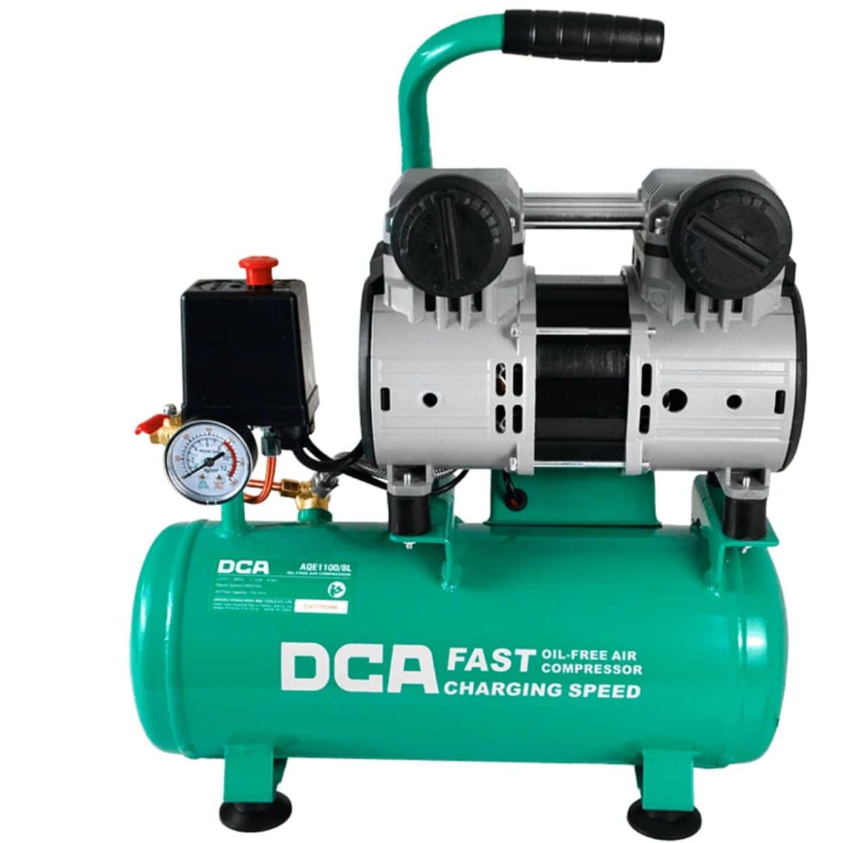 COMPRESORA OIL-FREE 1100W 8BAR 8L 70L/MIN DCA / AQE1100/8L1