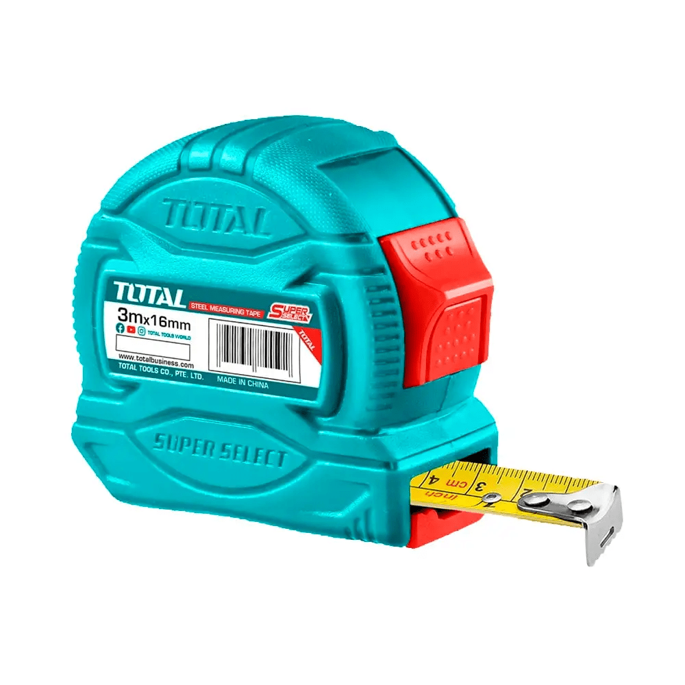 CINTA METRICA DE ACERO 1 BOT DOBLE LADO 3MX16MM TOTAL - TMT343161