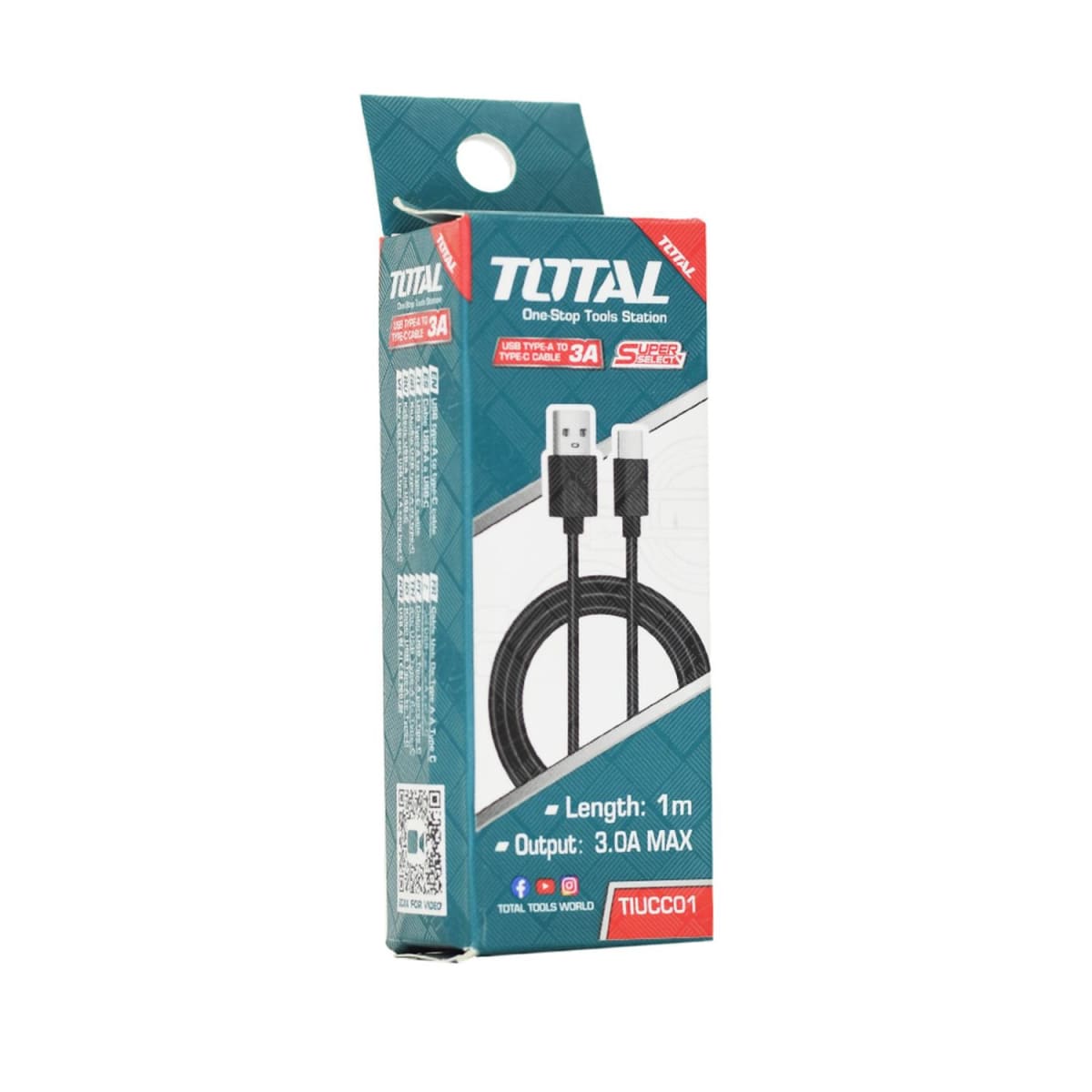 Cable TOTAL USB tipo A a tipo C 1m (TIUCC01)3