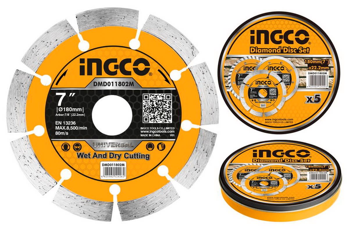 SET DE DISCOS DIAMANTADOS SEGMENTADO 7” x 5 UND. 