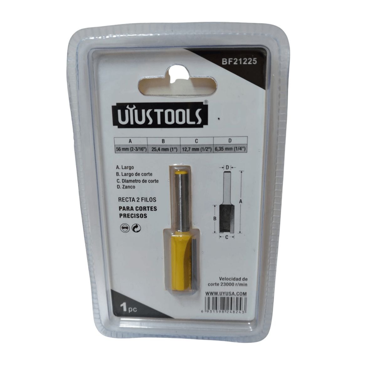 BROCA FRESA RECTAS DE DOS FILOS 1/2