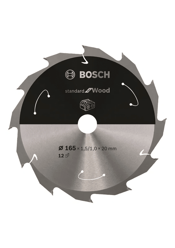 Hoja de sierra bosch standard para madera para sierra inalámbricas 165 × 1,5/1 × 20 t121