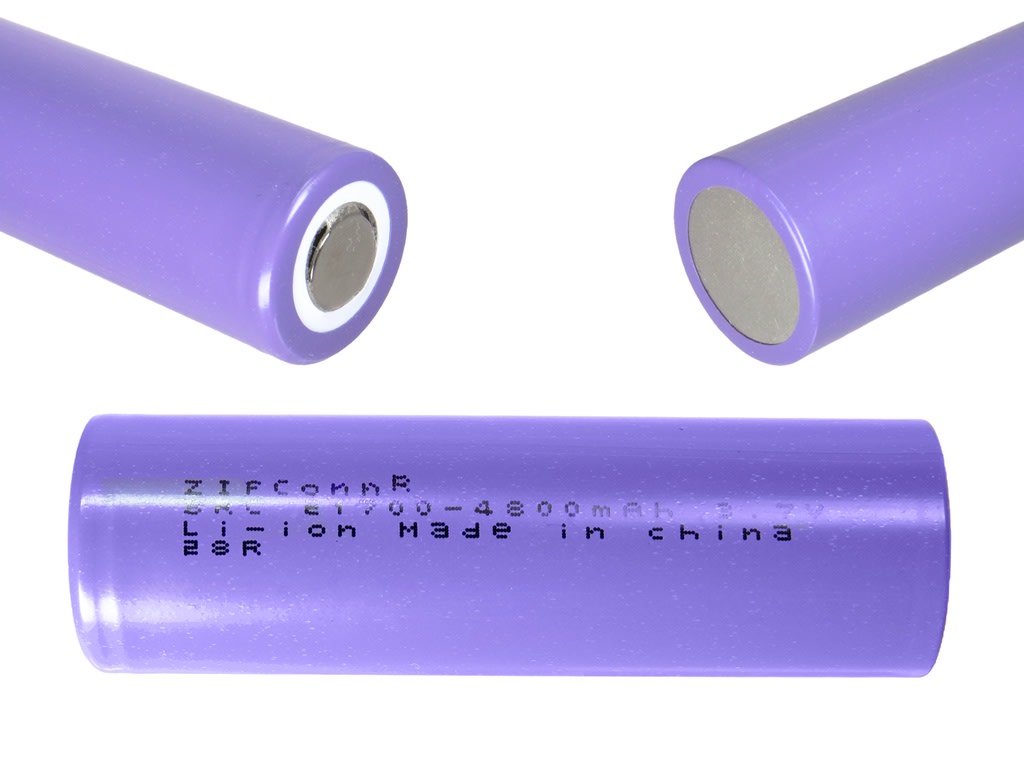 BATERIA RECARGABLE 3.7V 4800mAh T/21700 li-ion MORADO / BRC21700-48001