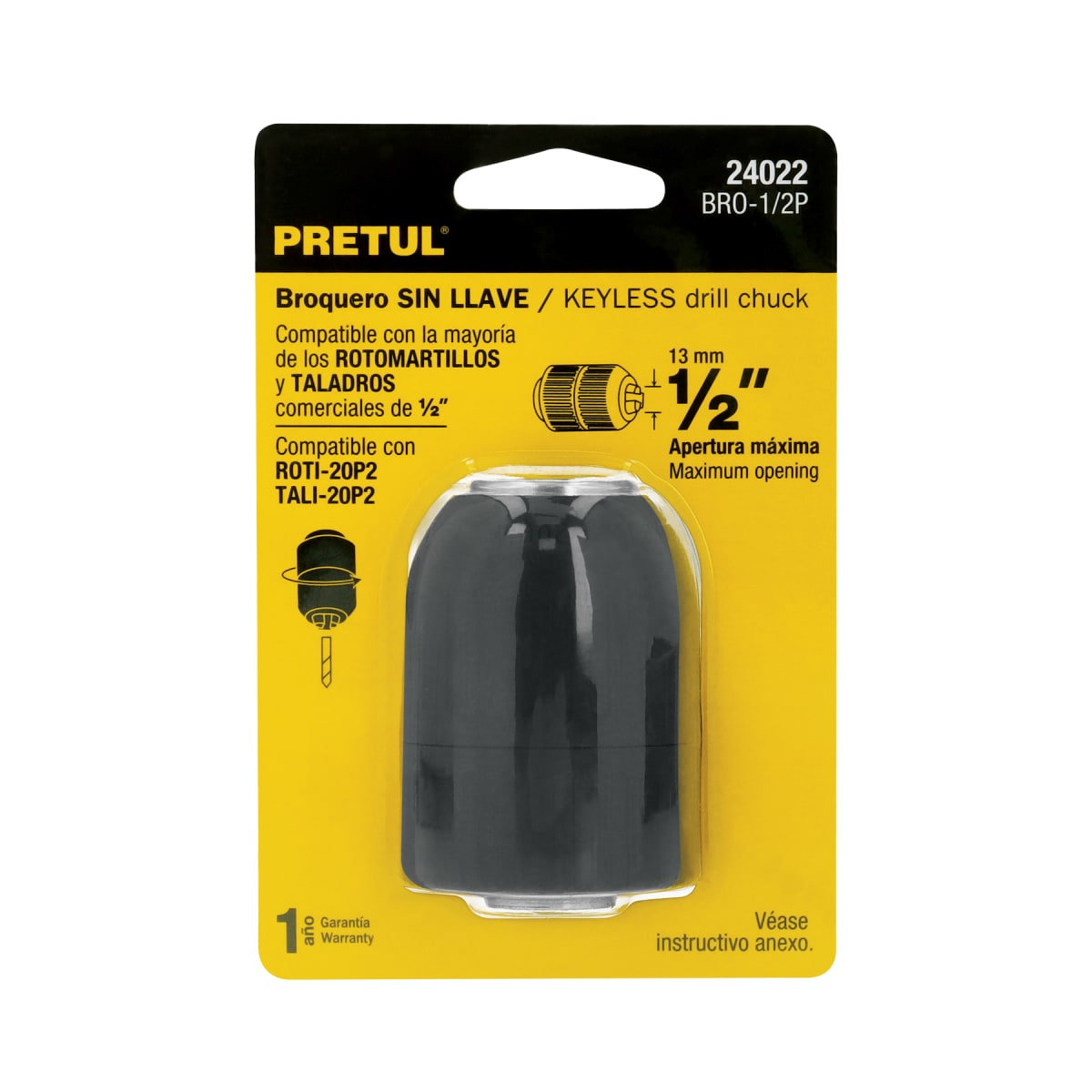 Broquero sin llave, 1/2, Pretul BRO-1/2P 240221