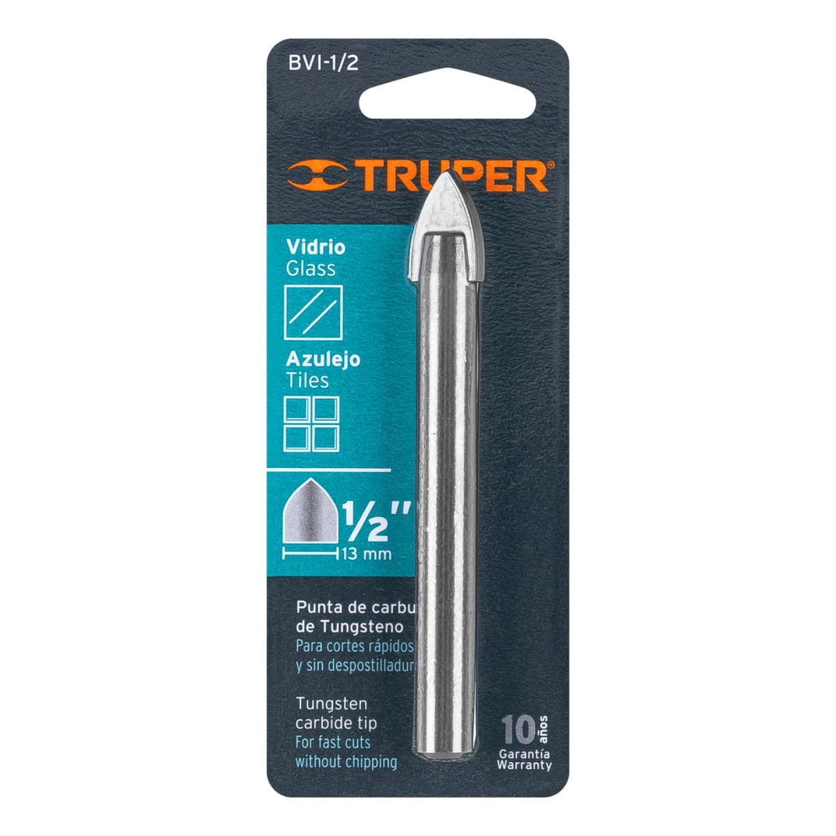 BROCA PARA VIDRIO Y AZULEJO 1/2' TRUPER 117052