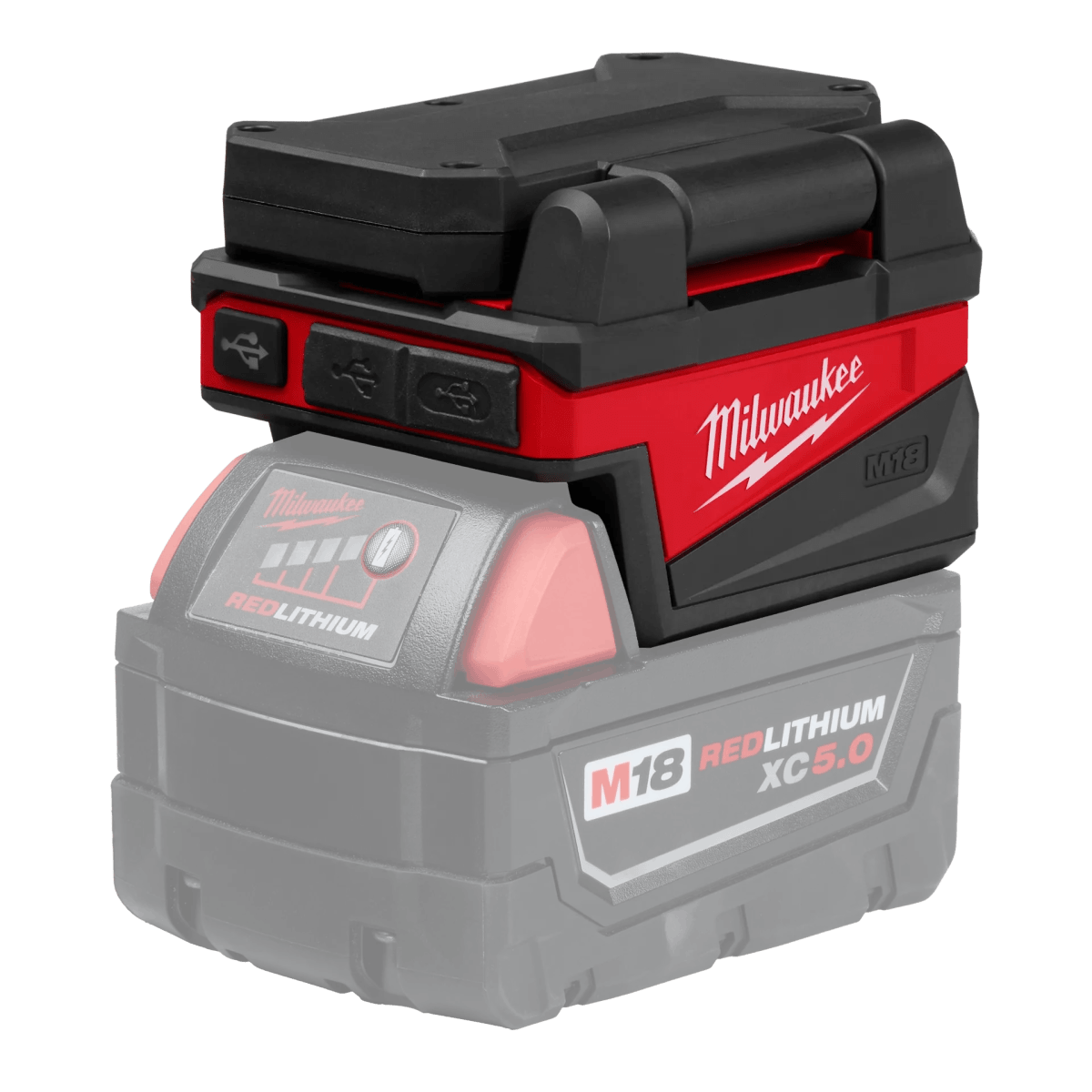FOCO REFLECTOR PLEGABLE COMPACTO M18™ ROVER™ CON CARGA USB BARETOOLS  MILWAUKEE 2359-202