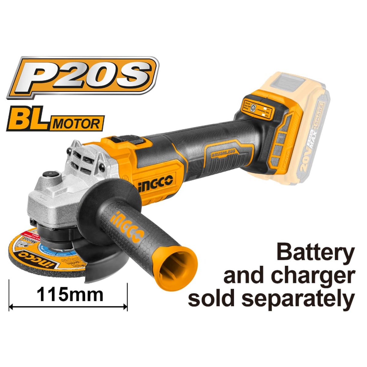 AMOLADORA 20V P20S BRUSH LESS CAGLI201158 INGCO1