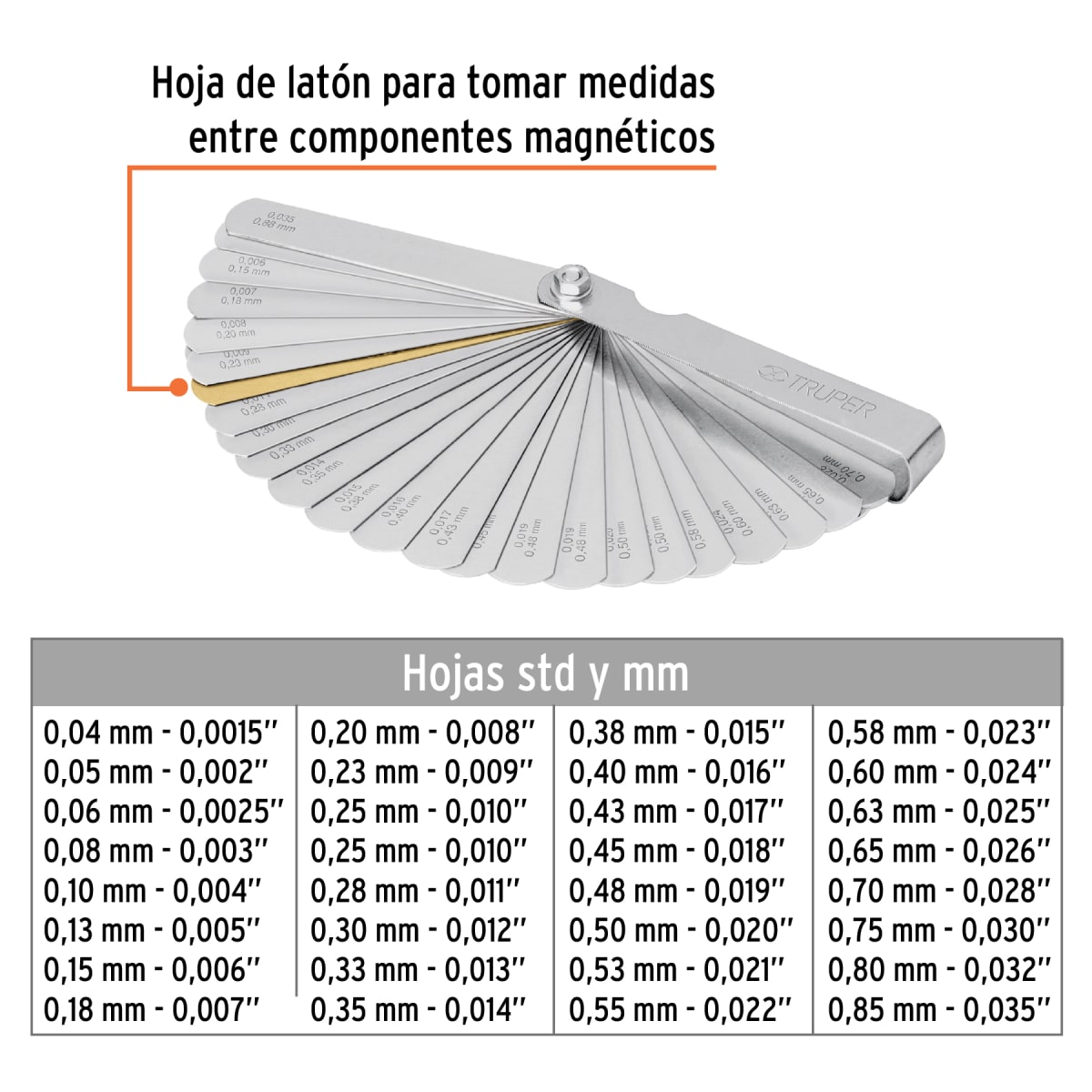 CALIBRADOR GAUGE TRUPER 14397 DE 32 HOJAS3