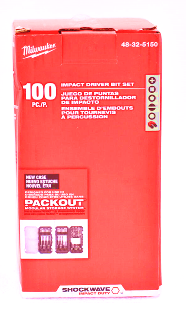 Juego de puntas de destornillador de impacto Milwaukee SHOCKWAVE de 100 piezas12