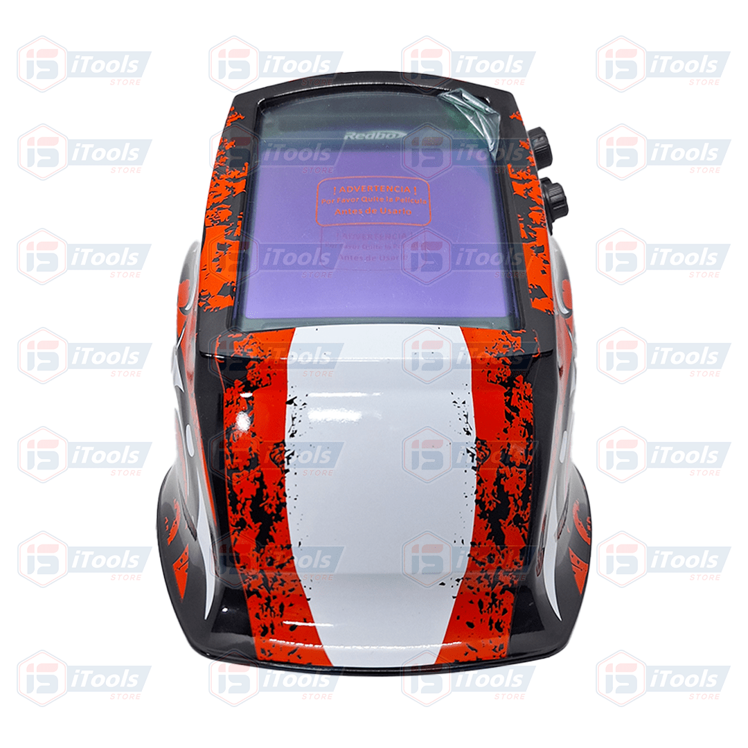 MÁSCARA DE SOLDAR FOTOSENSIBLE REDBO 4 SENSORES ROJO2