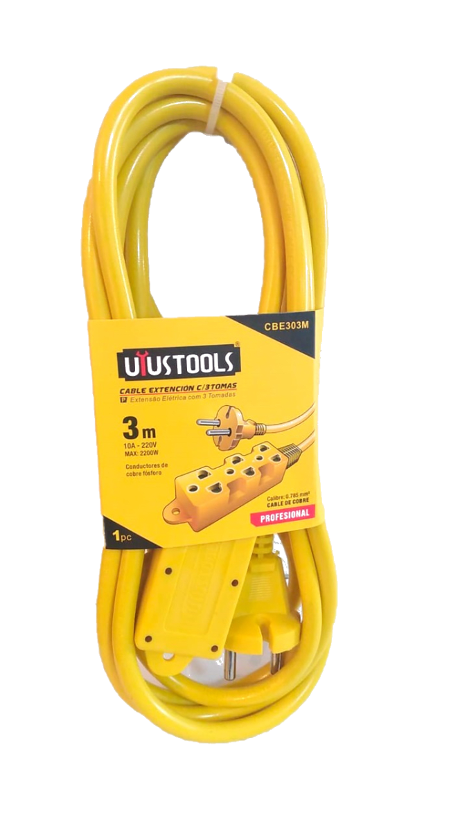 EXTENSIÓN 3 TOMAS 3 METROS UYUSTOOLS CBE303M3