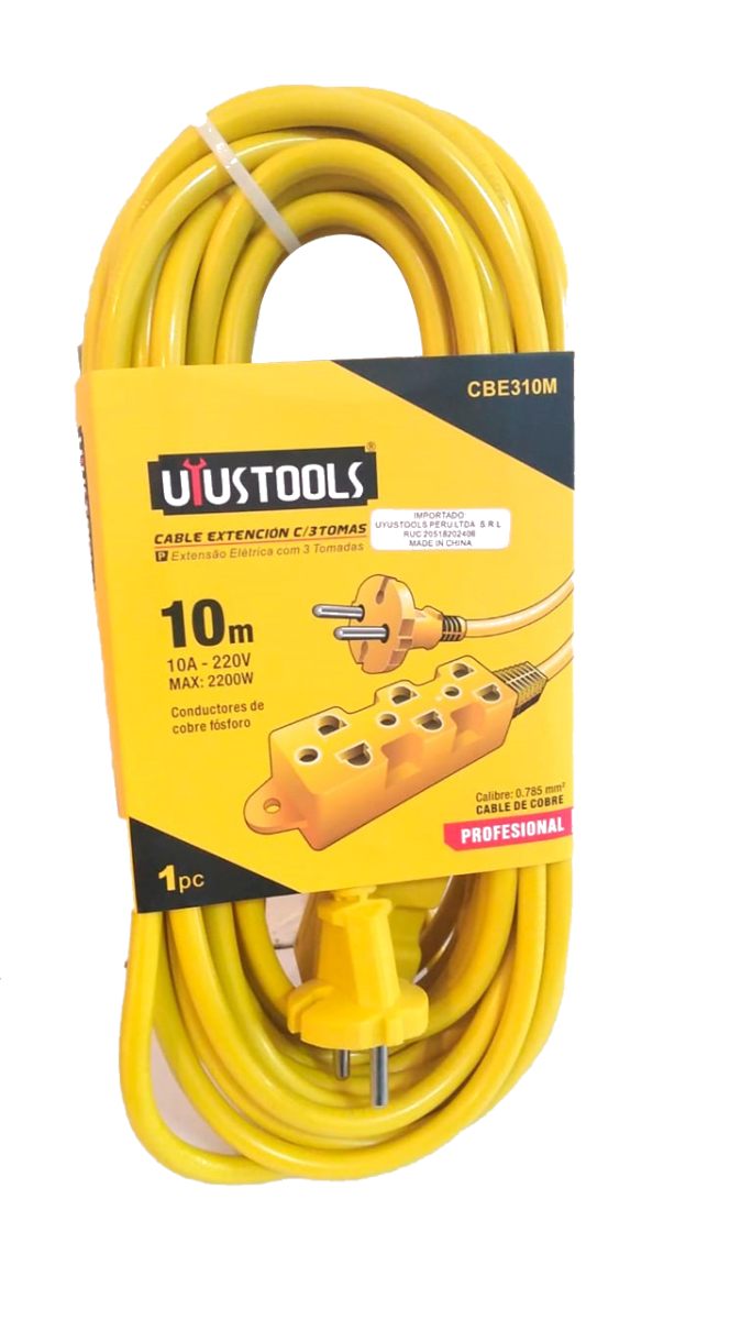 EXTENSIÓN DE 3 TOMAS 10 METROS CBE310M UYUSTOOLS1