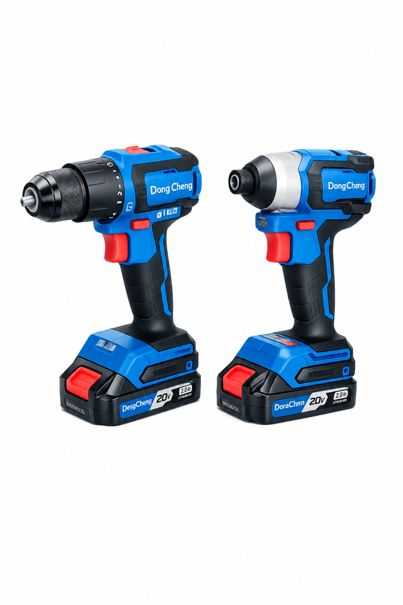 COMBO KIT TALADRO PERCUTOR 45 NM+ ATORNILLADOR DE IMPACTO 165NM DONGCHENG 20V 2AH BRUSHLESS/DCKIT78AM1