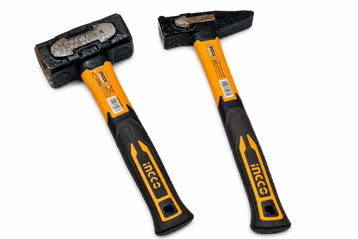 Combo martillos: uña 16oz + mecanico 500g + albañil 1000g + goma 16oz ingco /hch9004-liqui2