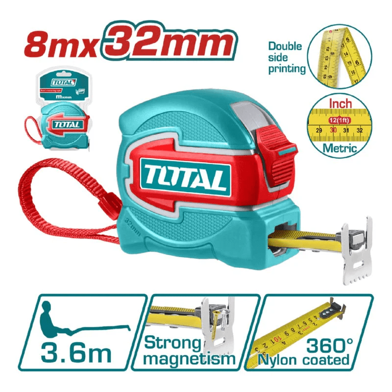 Cinta Métrica De 8M X 32MM Total - TMT808321